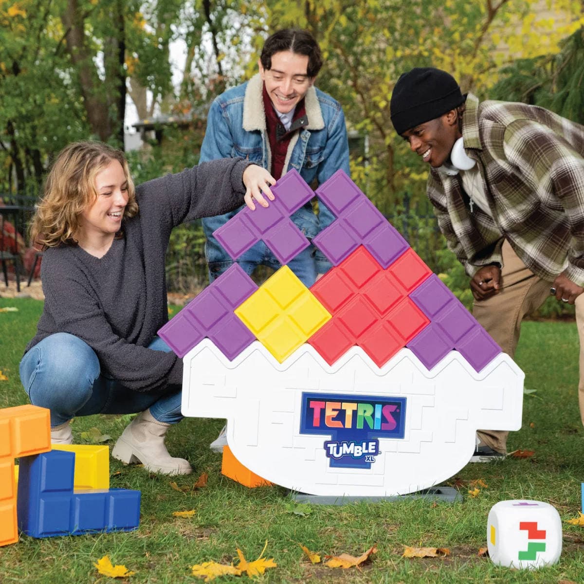 Giant Tetris XL Tumble Game - Interactive Family Stacking Tower Game with Oversized Blocks